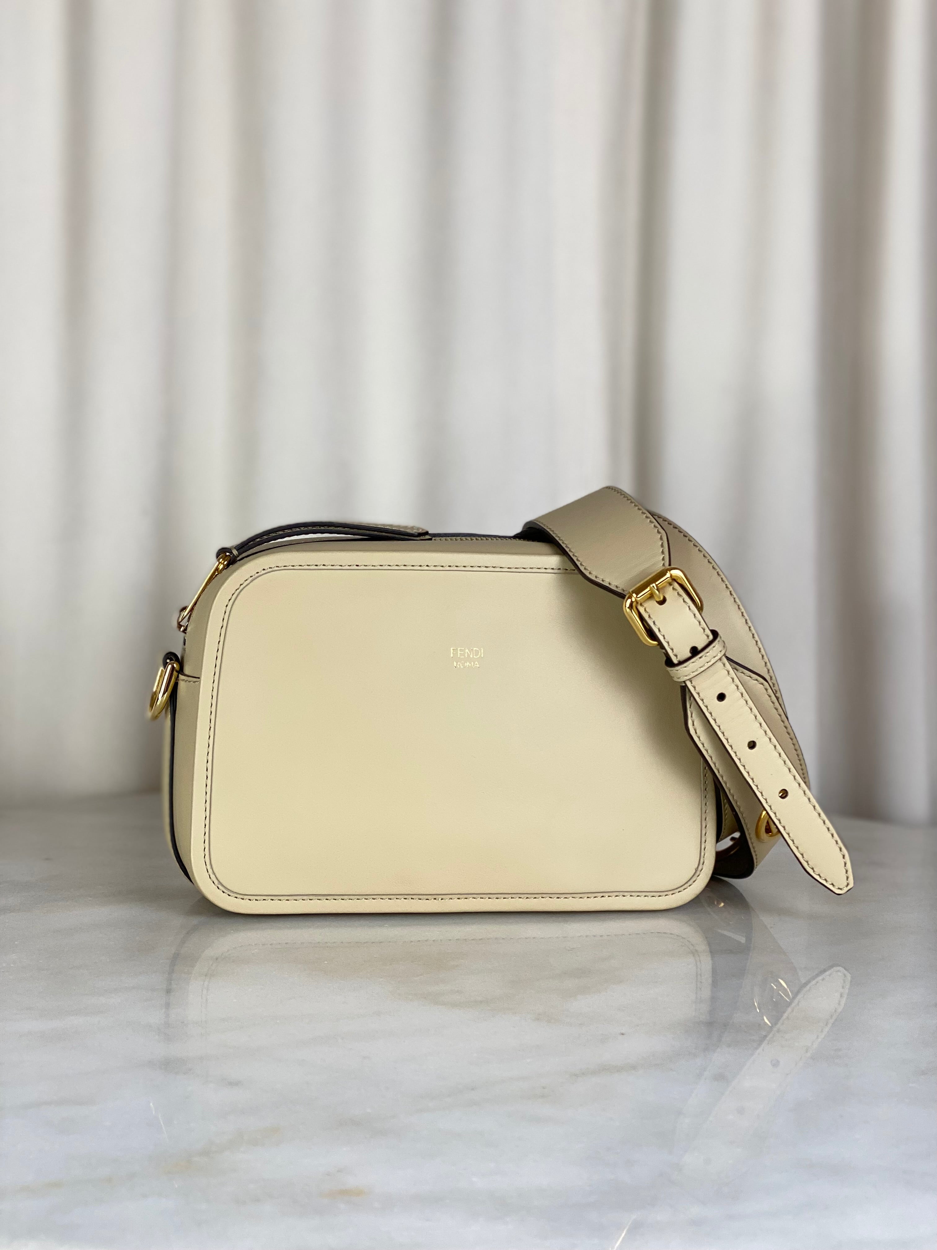 Fendi Beige Opaco F Amido Camera Crossbody Bag