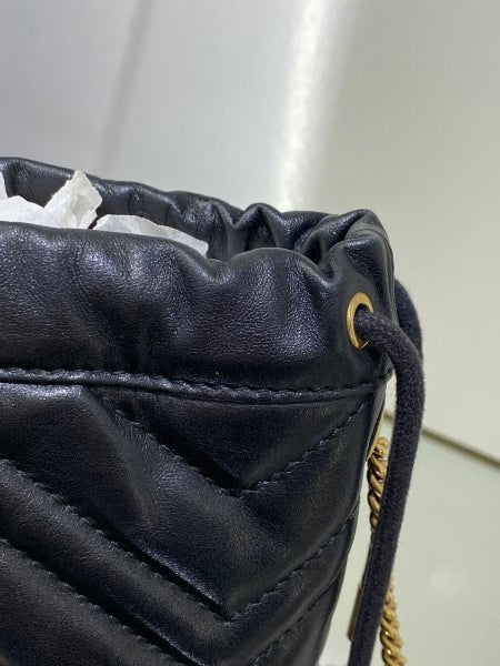 Gucci Black GG Marmont Mini Bucket Bag