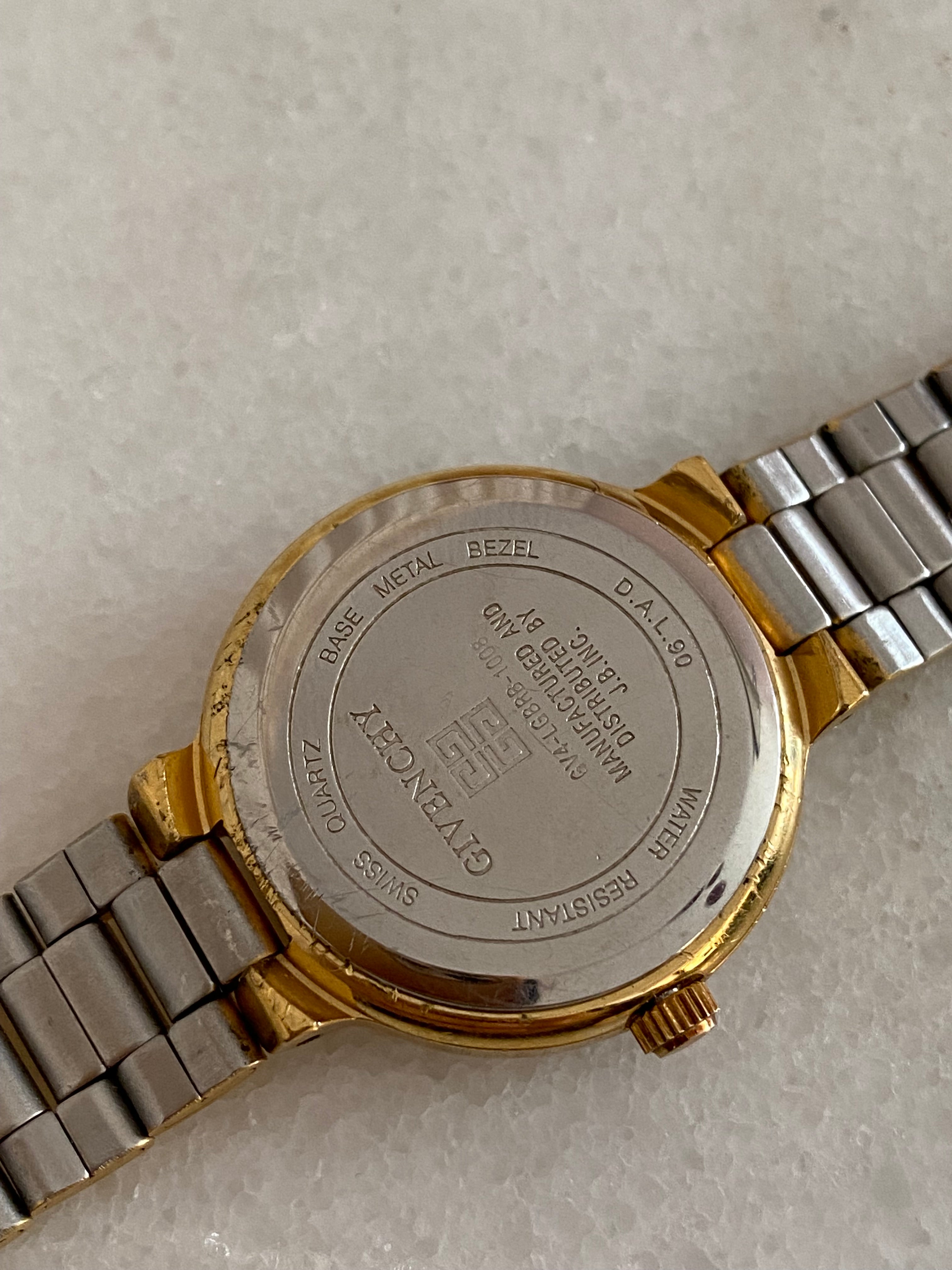 Givenchy Gold Round Face Logo Bezel Watch