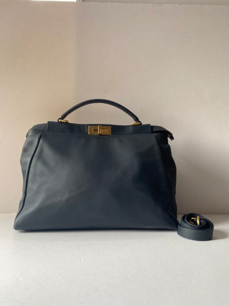 Fendi Navy Peekaboo Large Bag