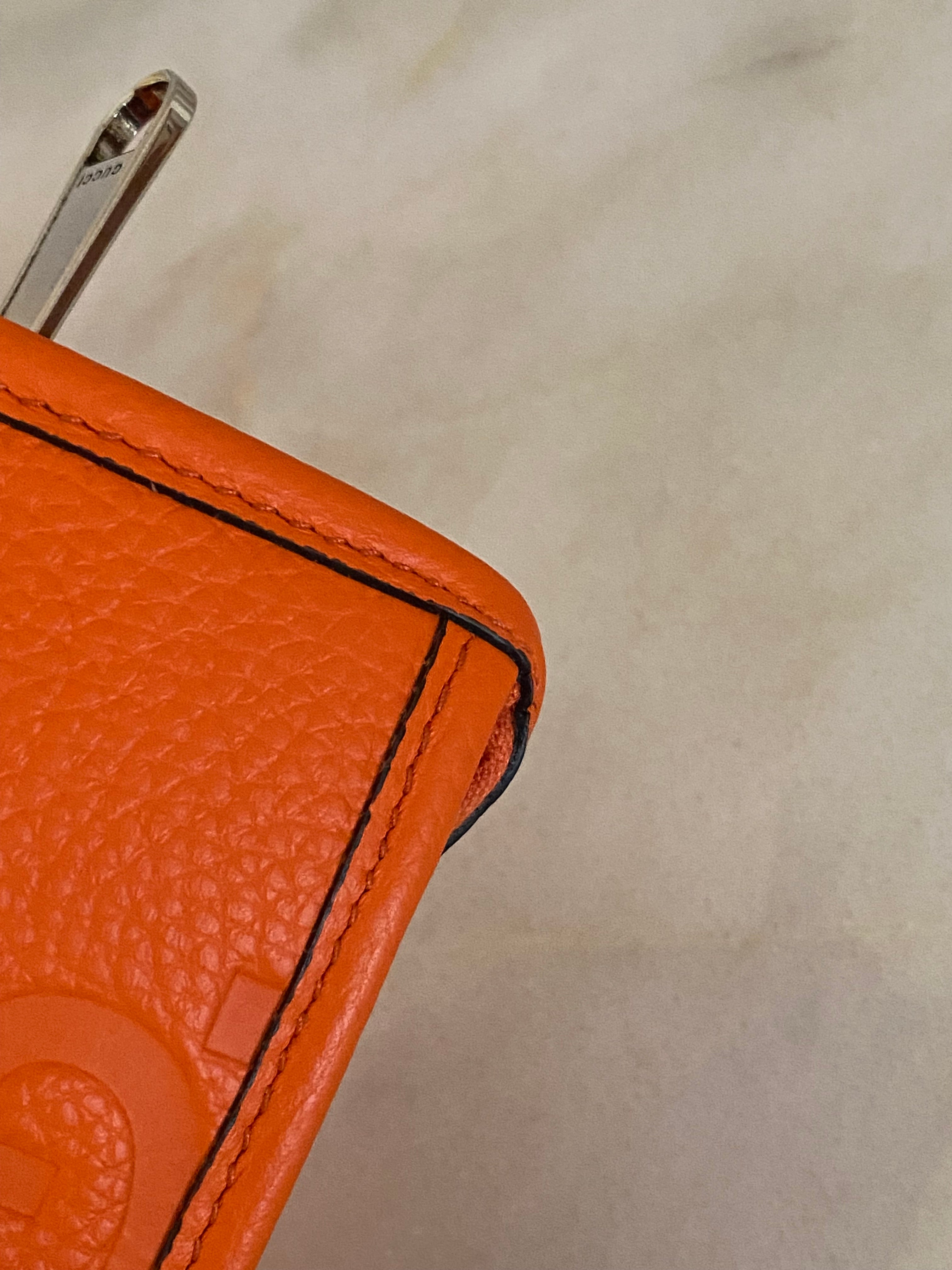 Gucci Orange GG Jumbo Zipper Pouch