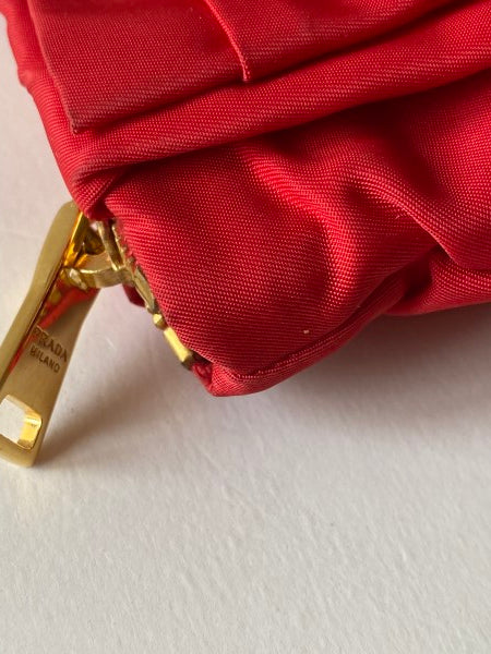 Prada Red Nylon Small Clutch