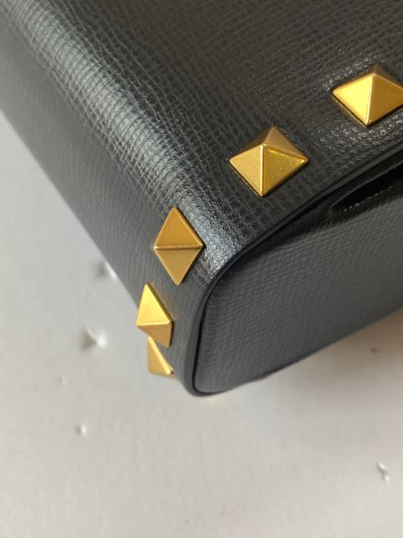 Valentino Black Rockstud Alcove Box Bag