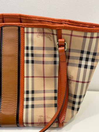 Burberry Bicolor Haymarket Canterbury Tote Bag