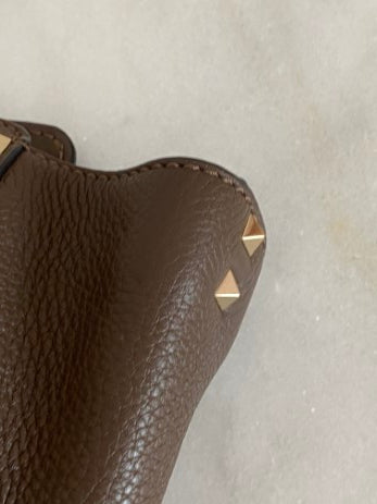 Valentino Cacao Tote Rockstud Bag