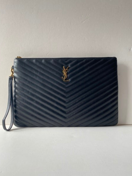 YSL Black Monogram Cassandre Classic Clutch