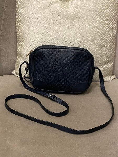 Gucci Navy Blue GG Guccissima Crossbody Bag