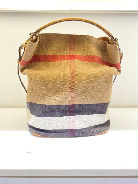 Burberry canvas check bucket bag online