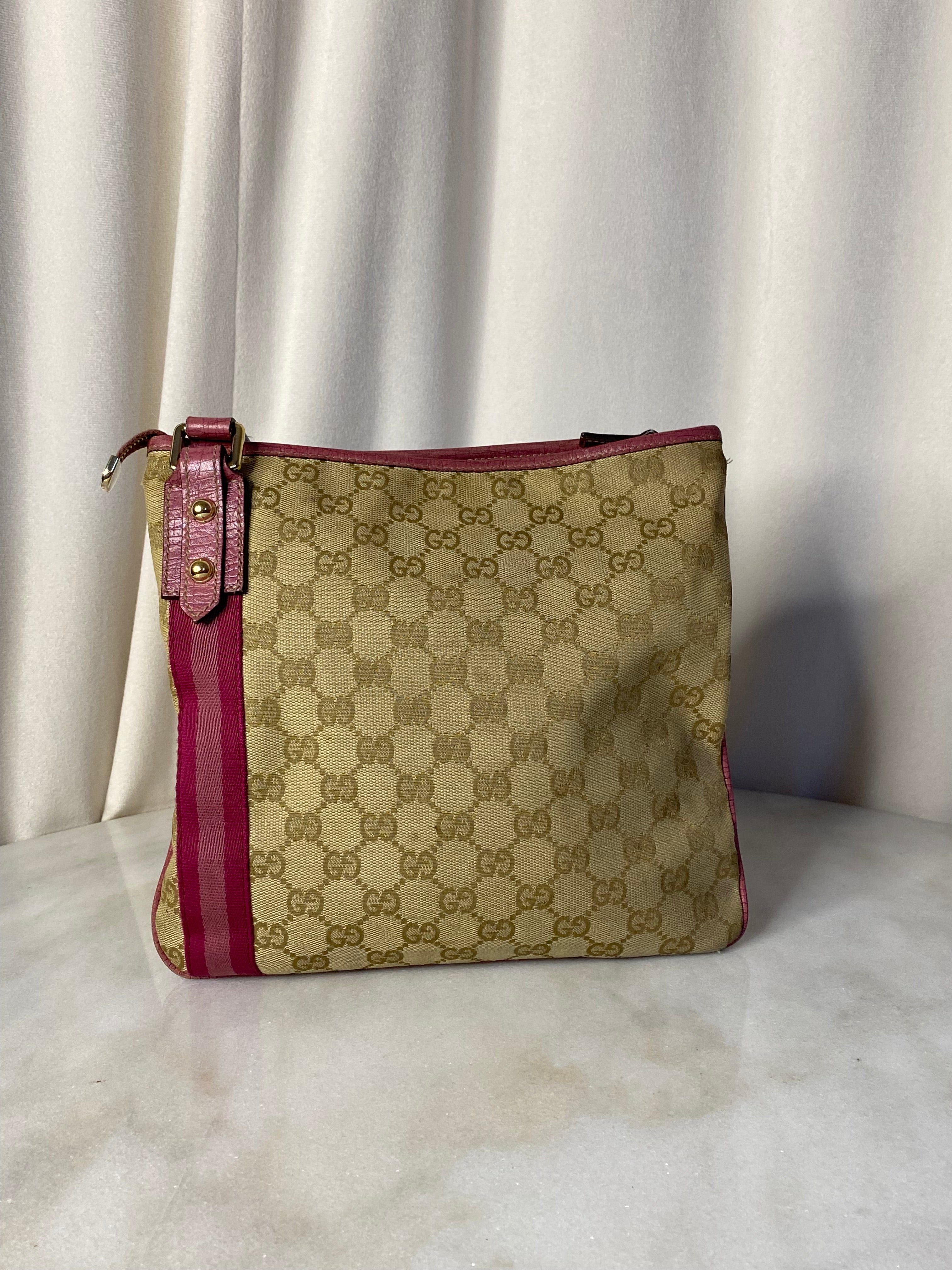 Gucci Bicolor GG Crossbody Bag W/ Bag Charm