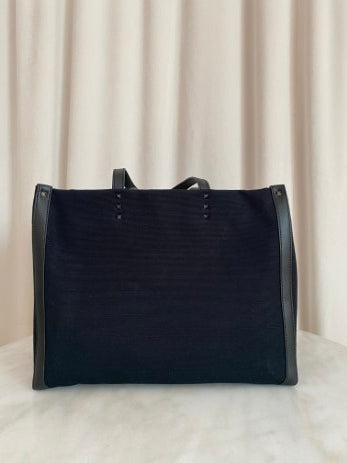 Valentino Black VLTN Logo Tote Bag