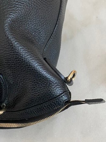 Gucci Black Tote Charm Dome Satchel Bag