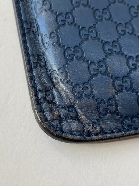 Gucci Navy Blue GG Guccissima Mobile Case