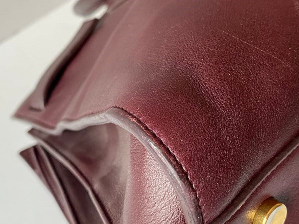 YSL Burgundy Sac De Jour Medium Tote Bag