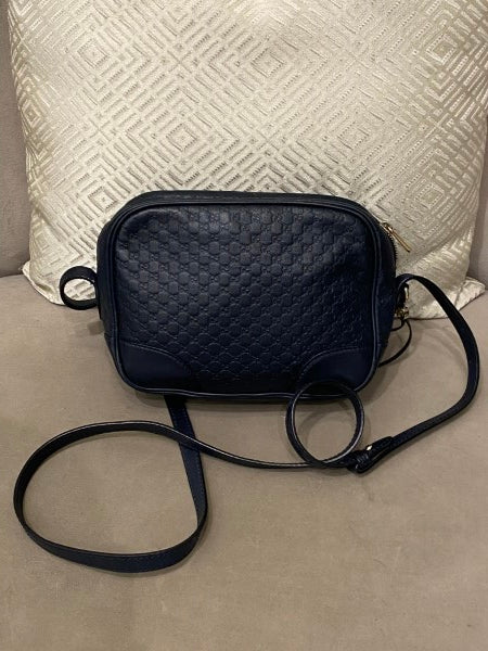 Gucci Navy Blue GG Guccissima Crossbody Bag