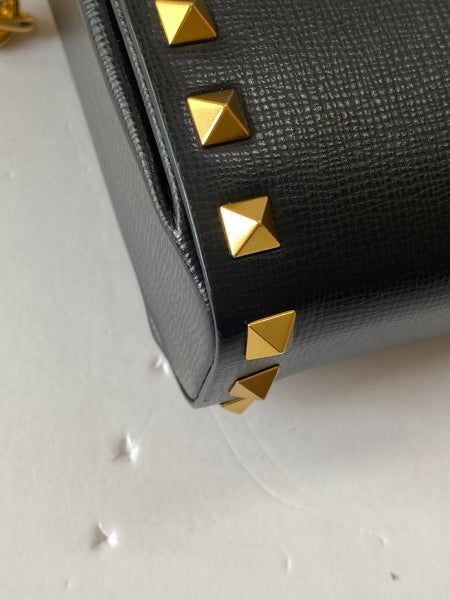 Valentino Black Rockstud Alcove Box Bag