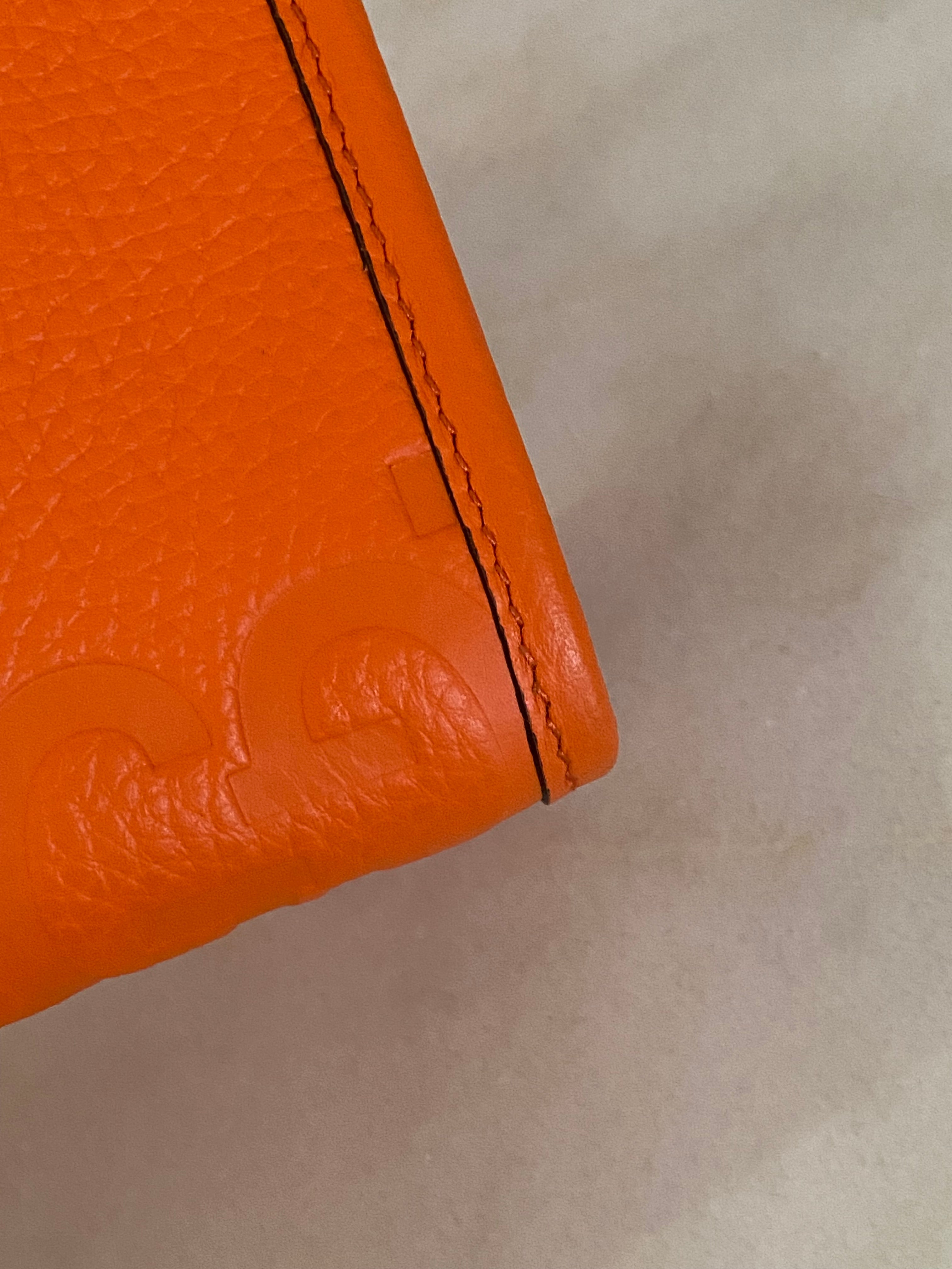 Gucci Orange GG Jumbo Zipper Pouch