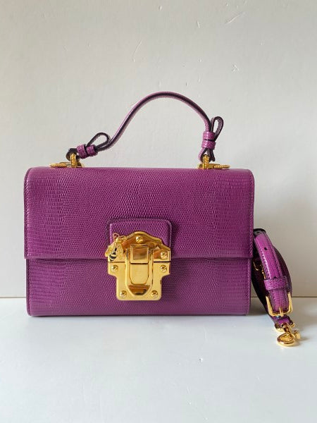 Dolce & Gabbana Purple Lucia Top Handle Bag