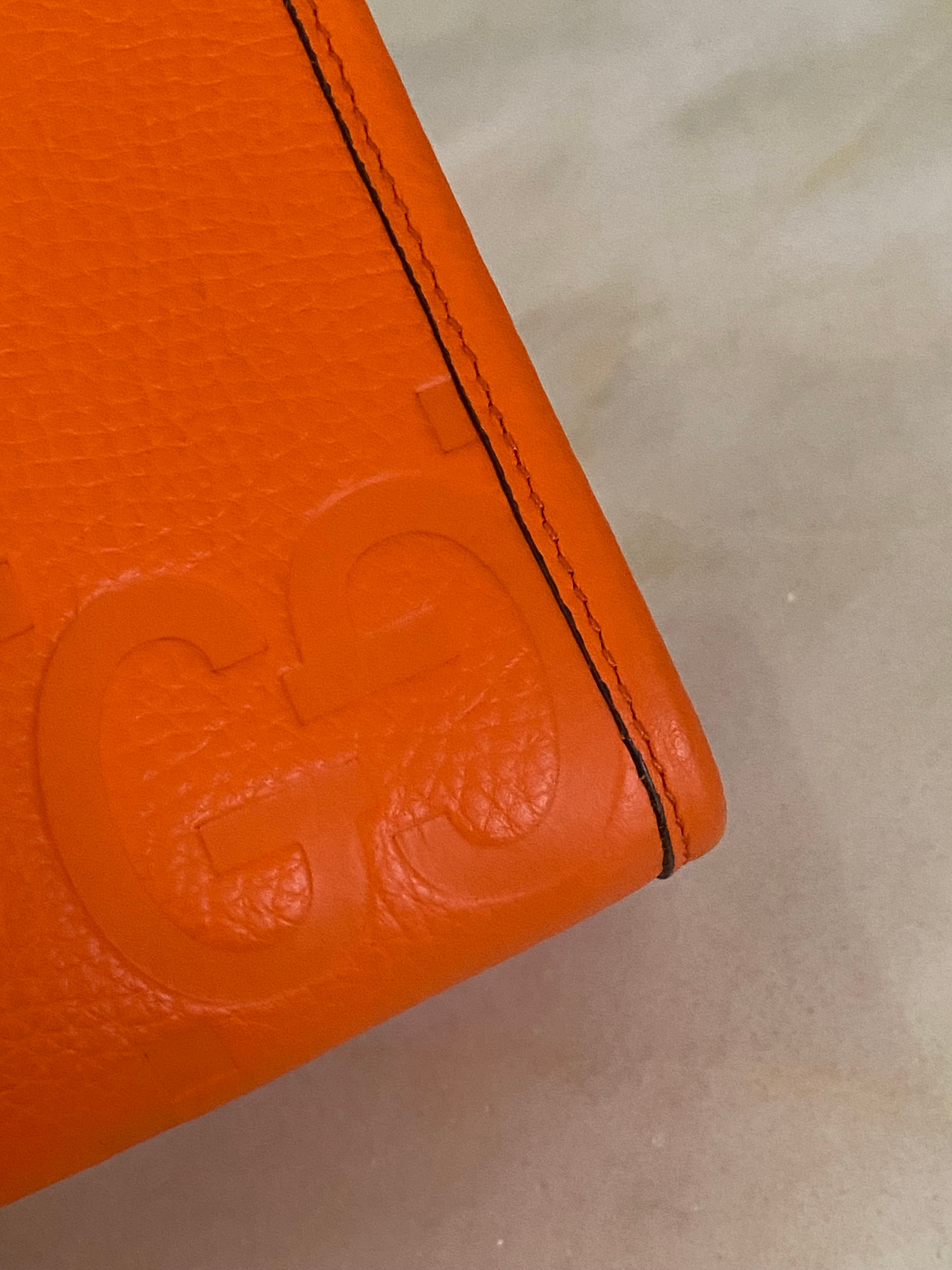 Gucci Orange GG Jumbo Zipper Pouch