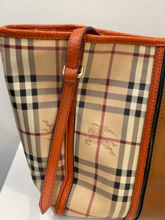 Burberry Bicolor Haymarket Canterbury Tote Bag