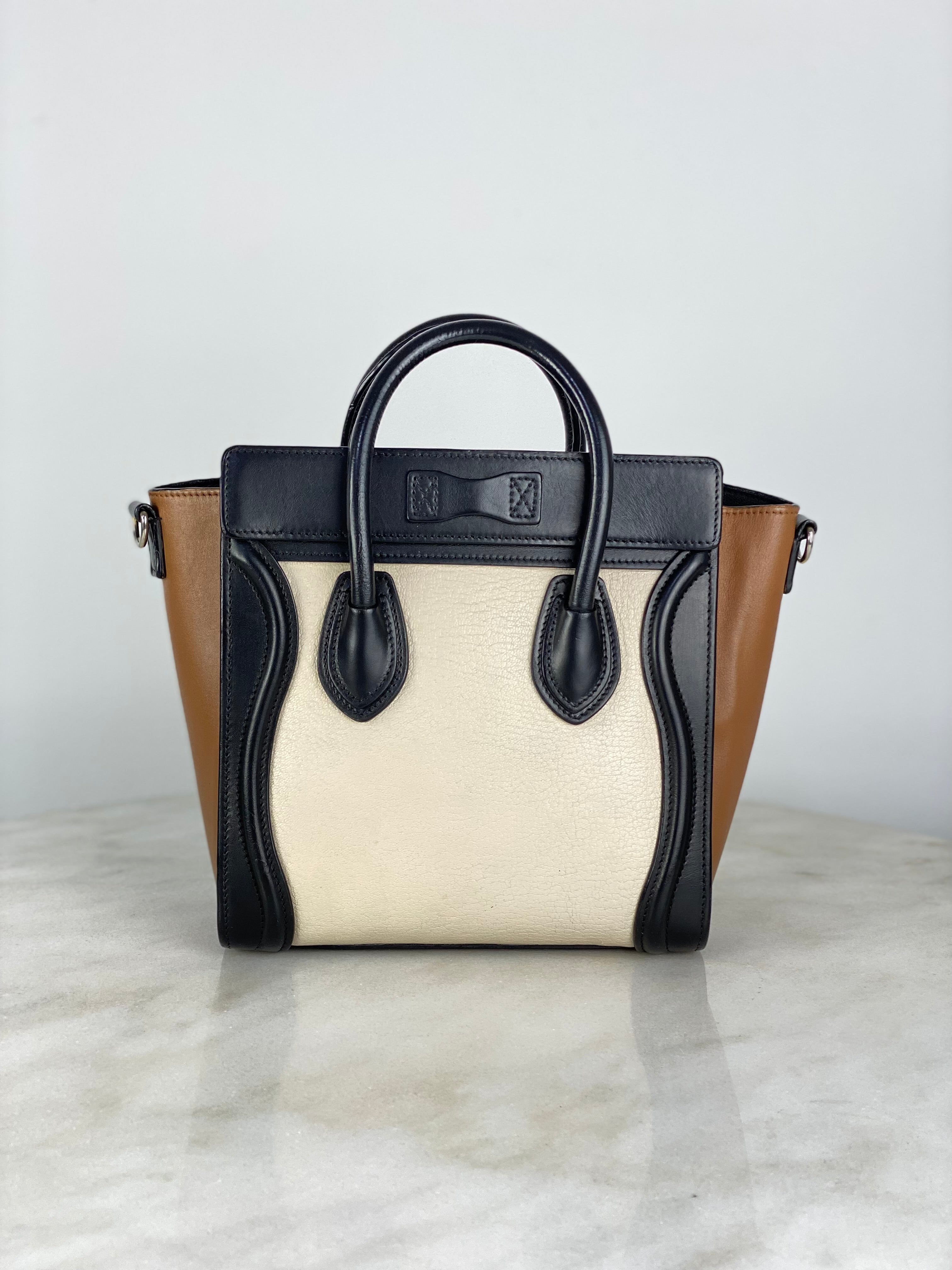 Celine Tricolor Nano Luggage Tote Bag