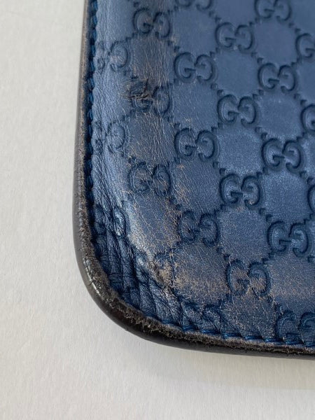 Gucci Navy Blue GG Guccissima Mobile Case