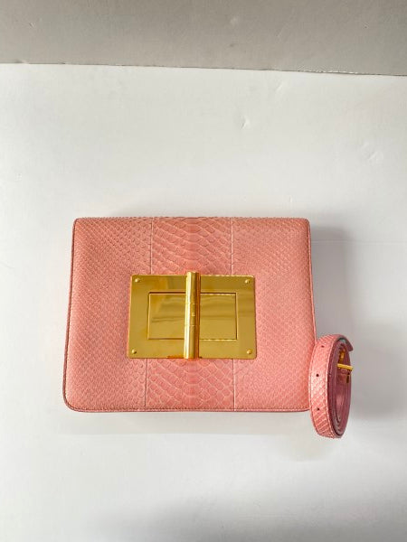 Tom Ford Pink Python Natalia Twist Lock Bag