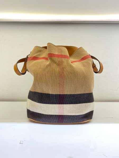 Burberry Camel House Check Bucket Bag