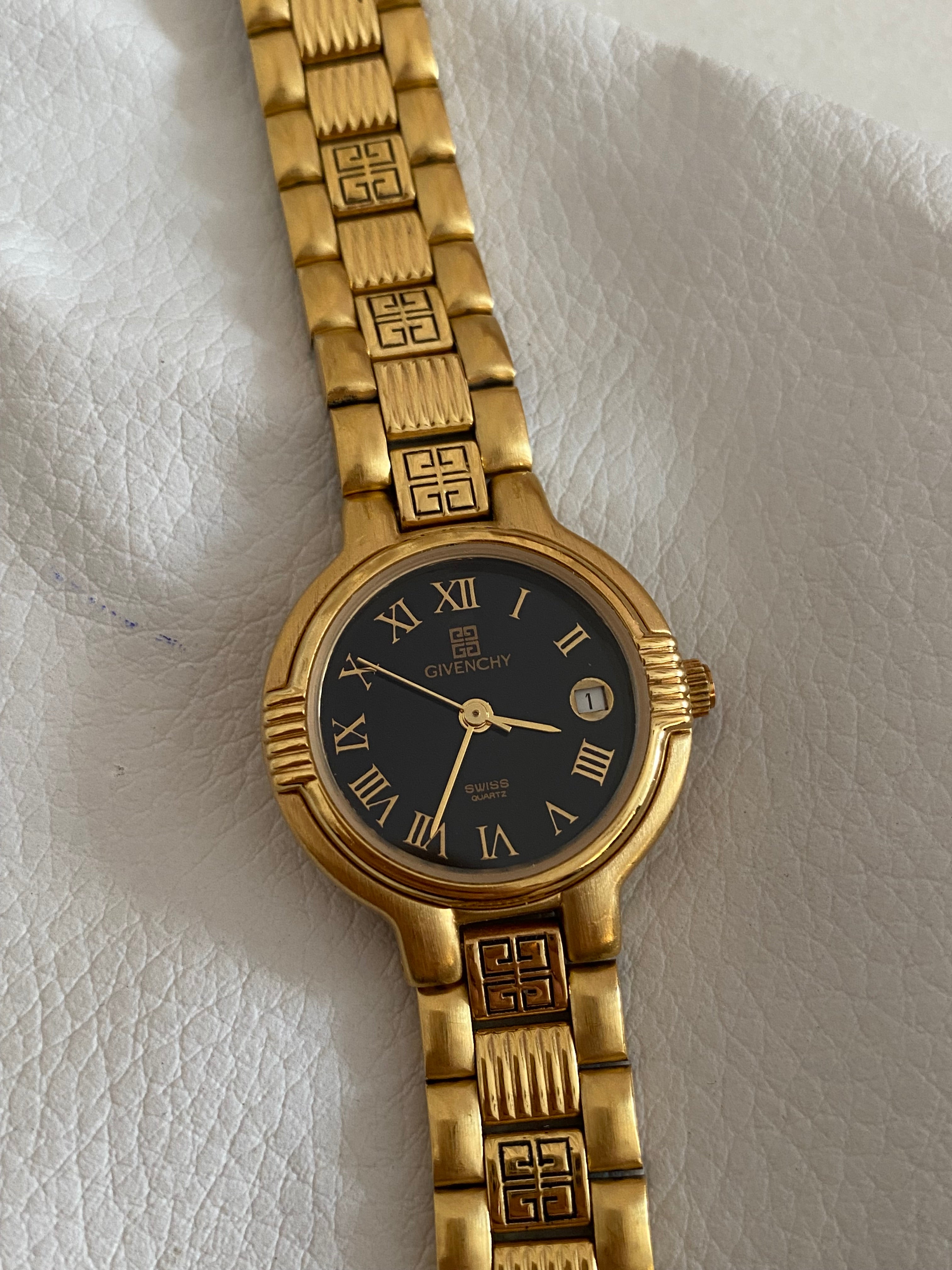 Givenchy Gold Round Face Logo Bezel Watch