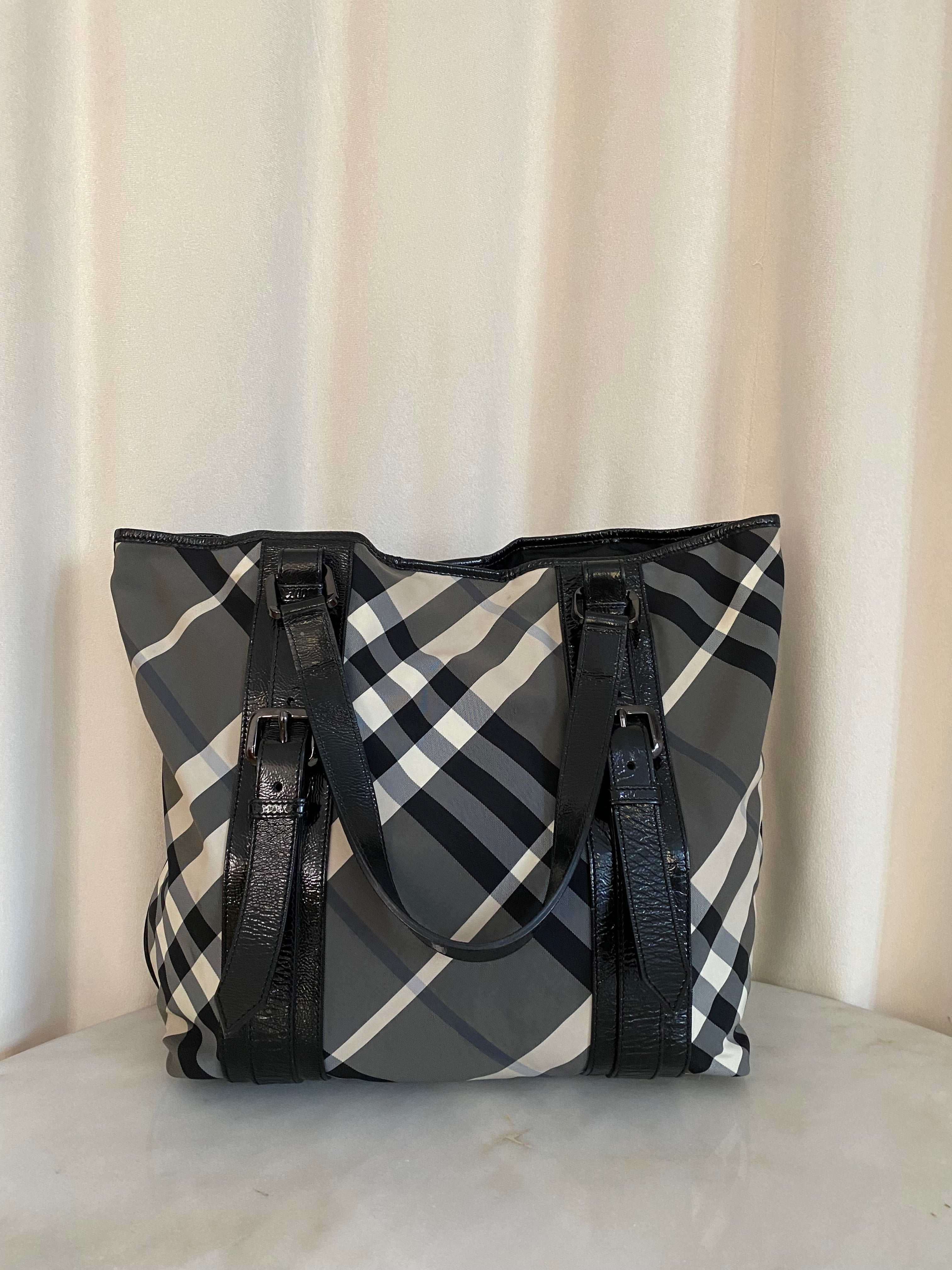 Burberry Black Beat Check Shoulder Bag