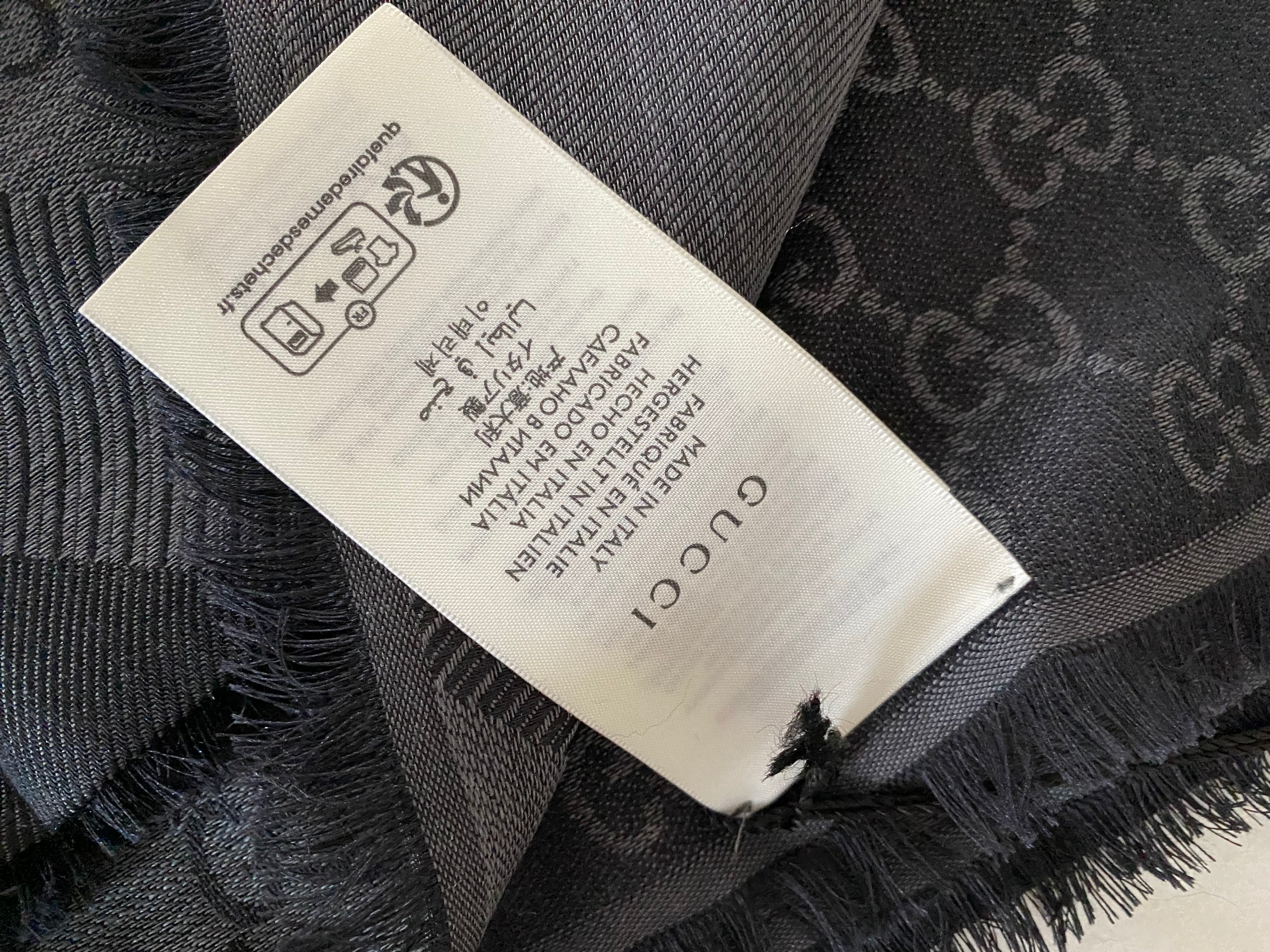 Gucci Dark Grey GG Scarf