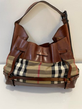 Burberry Bicolor House Check Belted Shoulder Bag