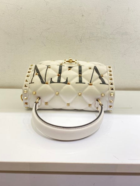 Valentino White VLTN Spike Rockstud Bag