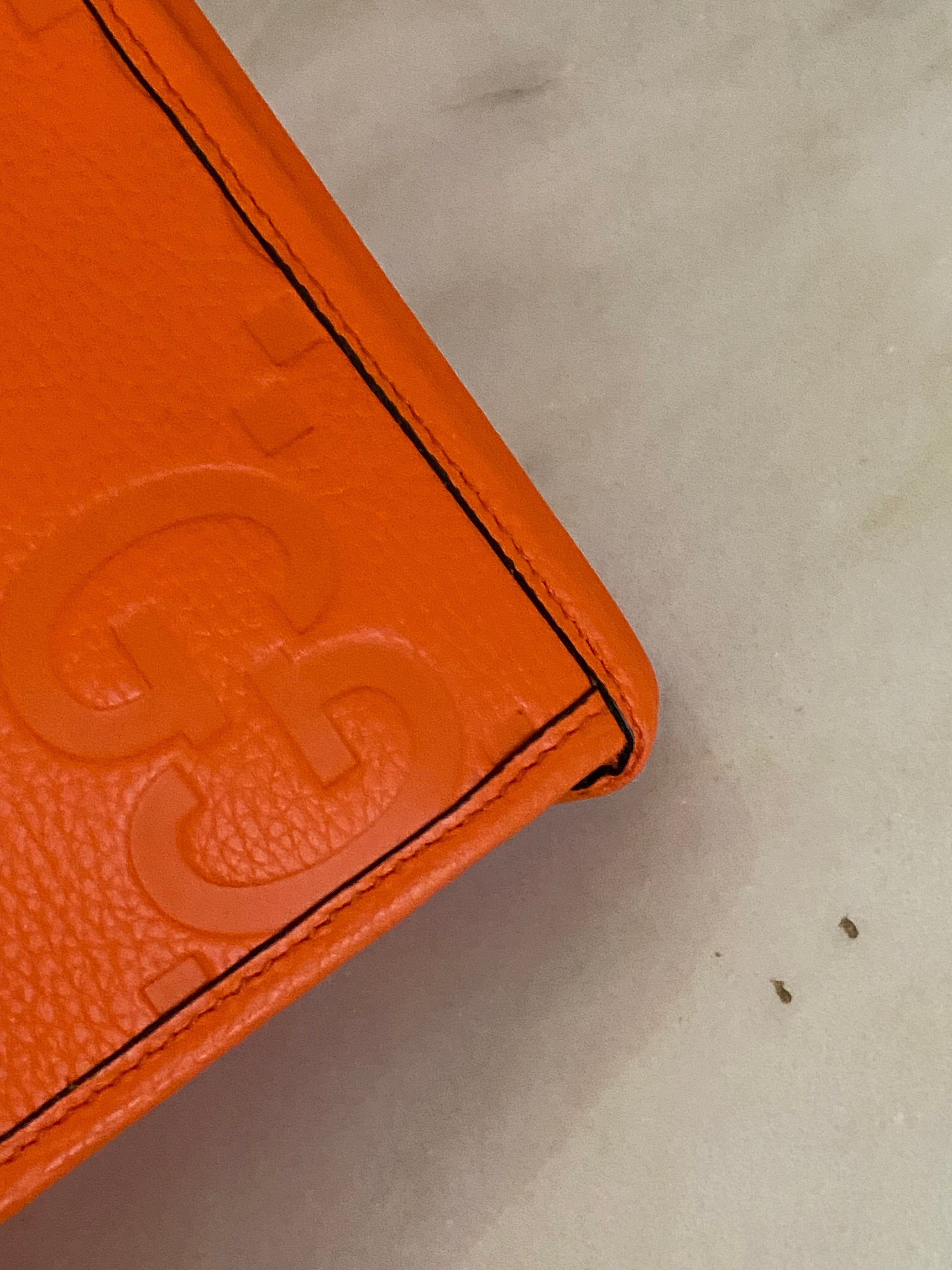 Gucci Orange GG Jumbo Zipper Pouch