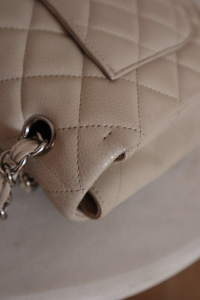 Chanel Beige Classic Jumbo Single Flap Bag