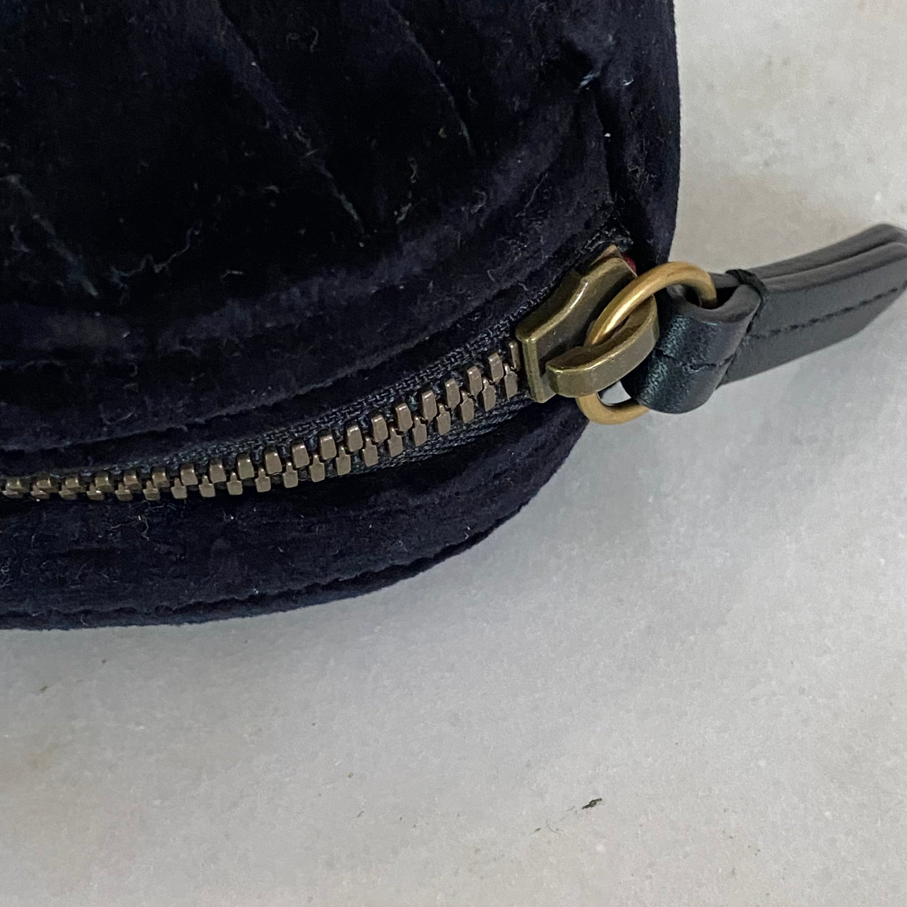 Gucci Black Velvet Marmont Mini Belt Bag