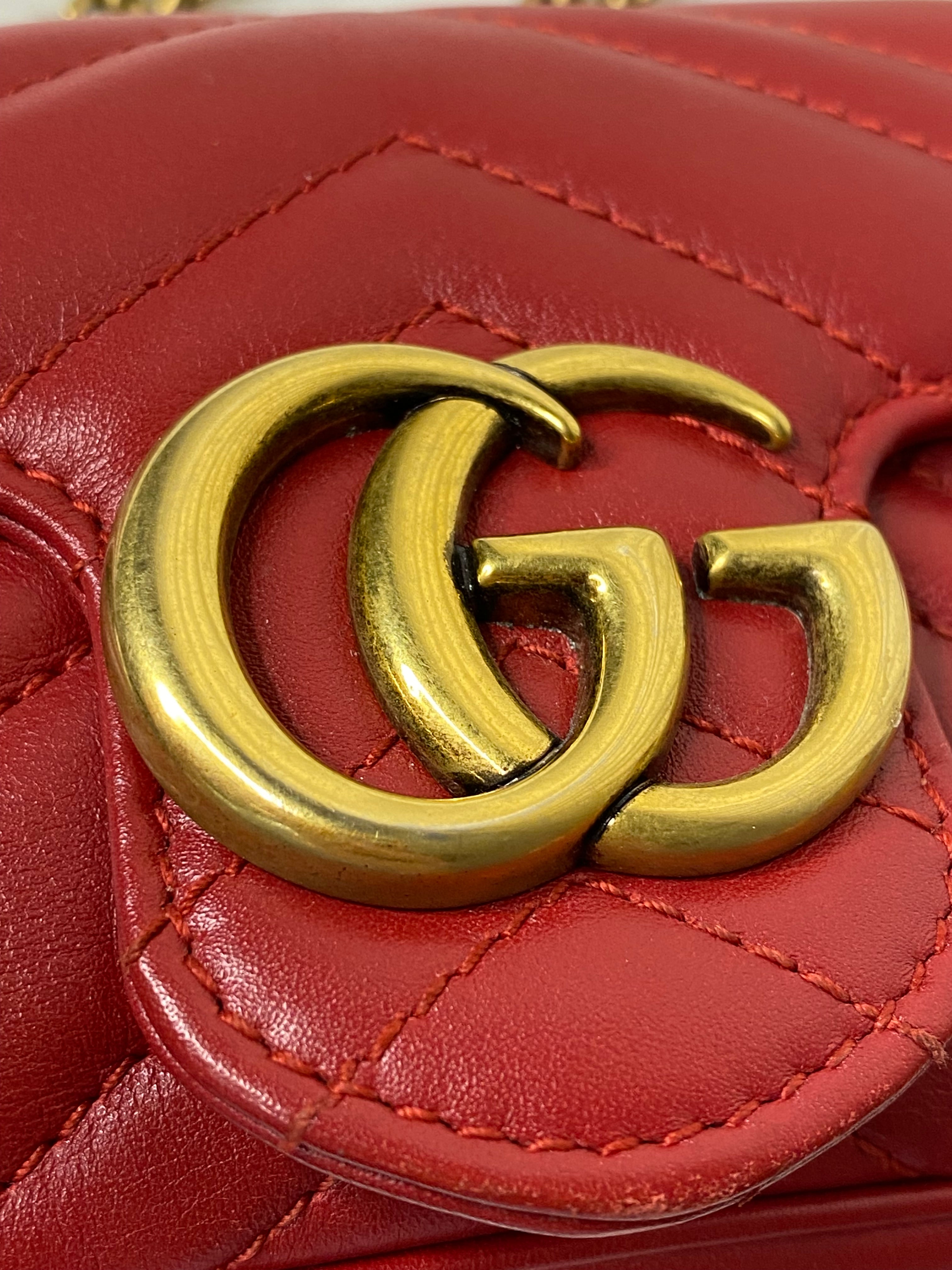 Gucci Red Marmont Super Mini Bag