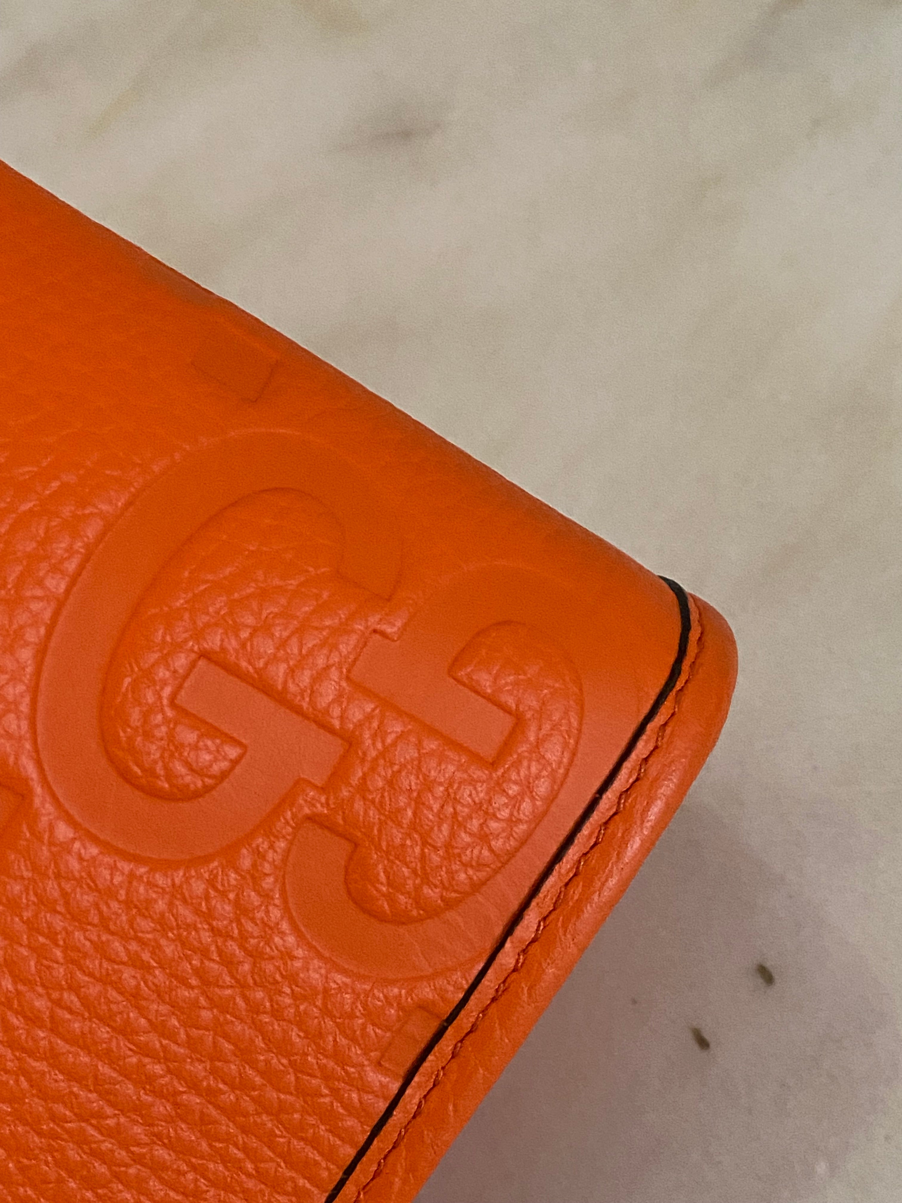 Gucci Orange GG Jumbo Zipper Pouch