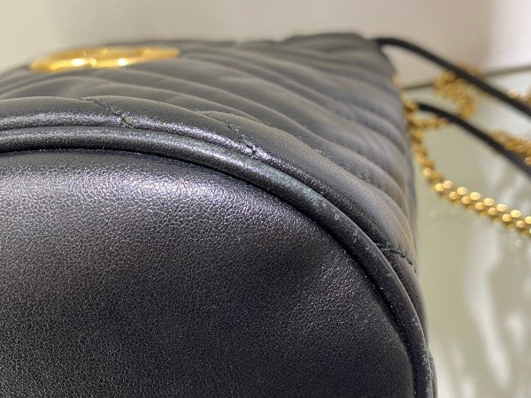 Gucci Black GG Marmont Mini Bucket Bag