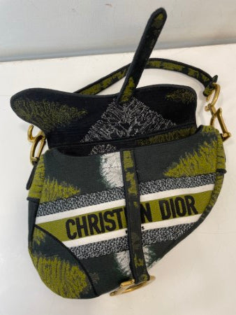 Christian Dior Green Saddle Medium Shoulder Bag