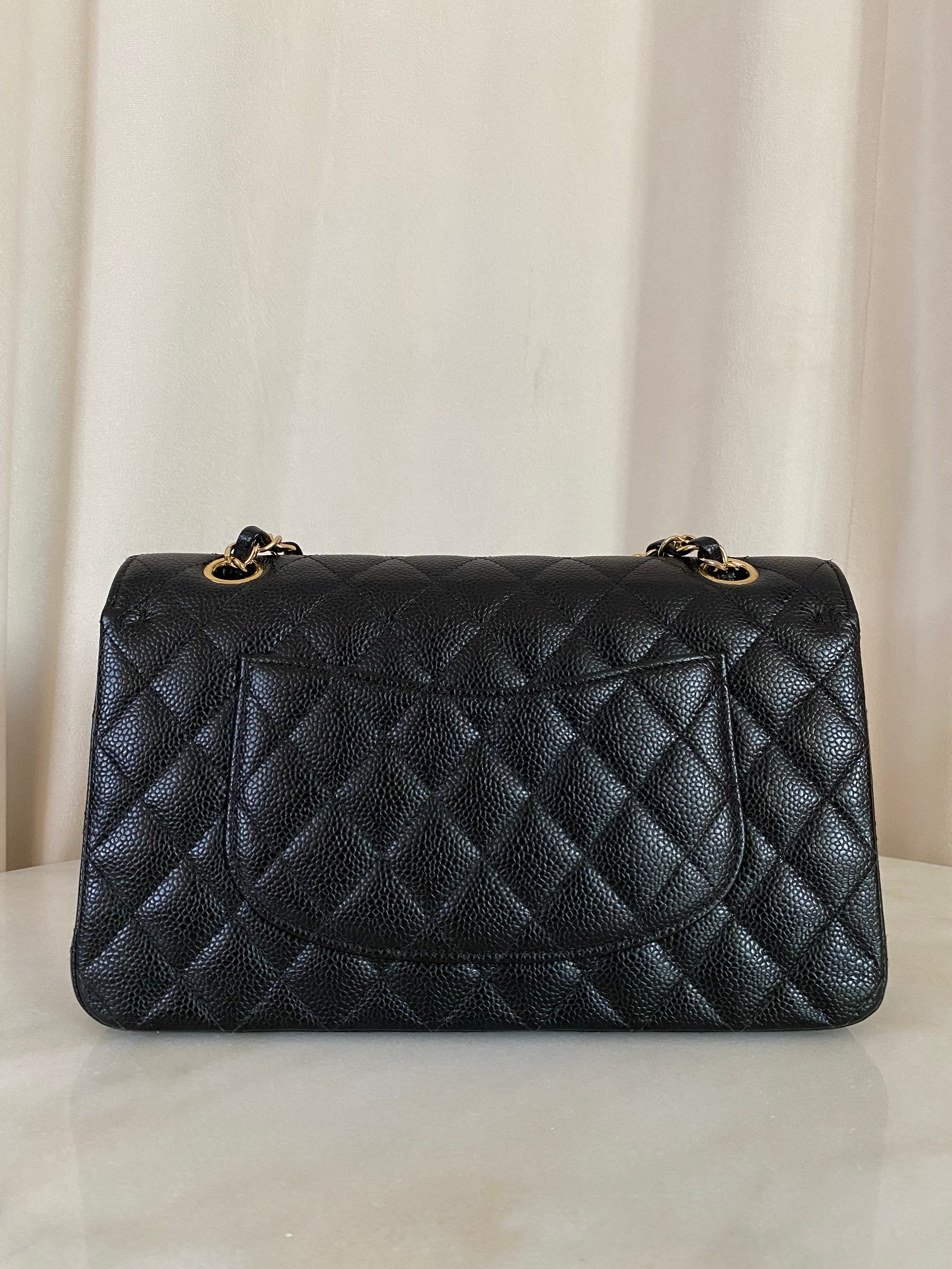 Chanel Black CC Classic Double Flap Medium Bag