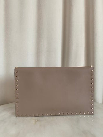 Valentino Nude Envelope Studded Clutch