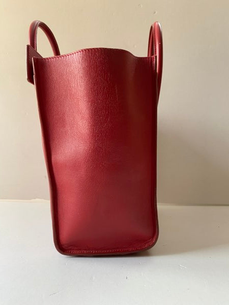 Celine Red Micro Luggage Tote Bag