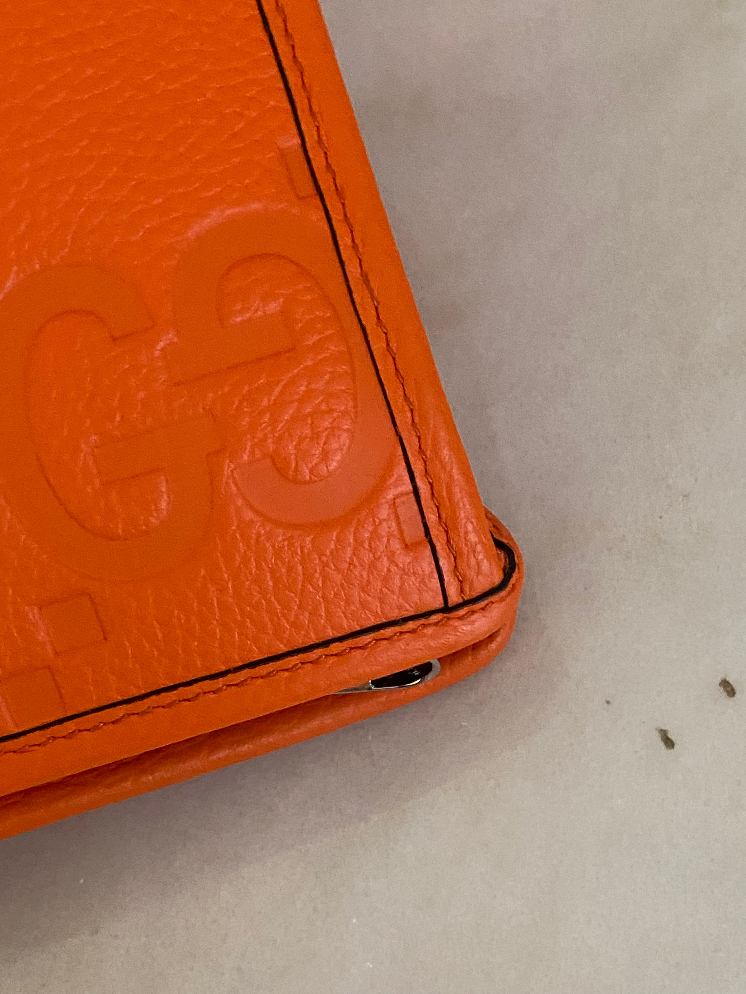 Gucci Orange GG Jumbo Zipper Pouch