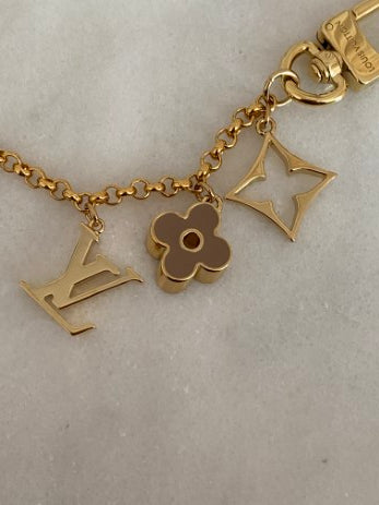 Fleur de monogram bag charm chain replica sale