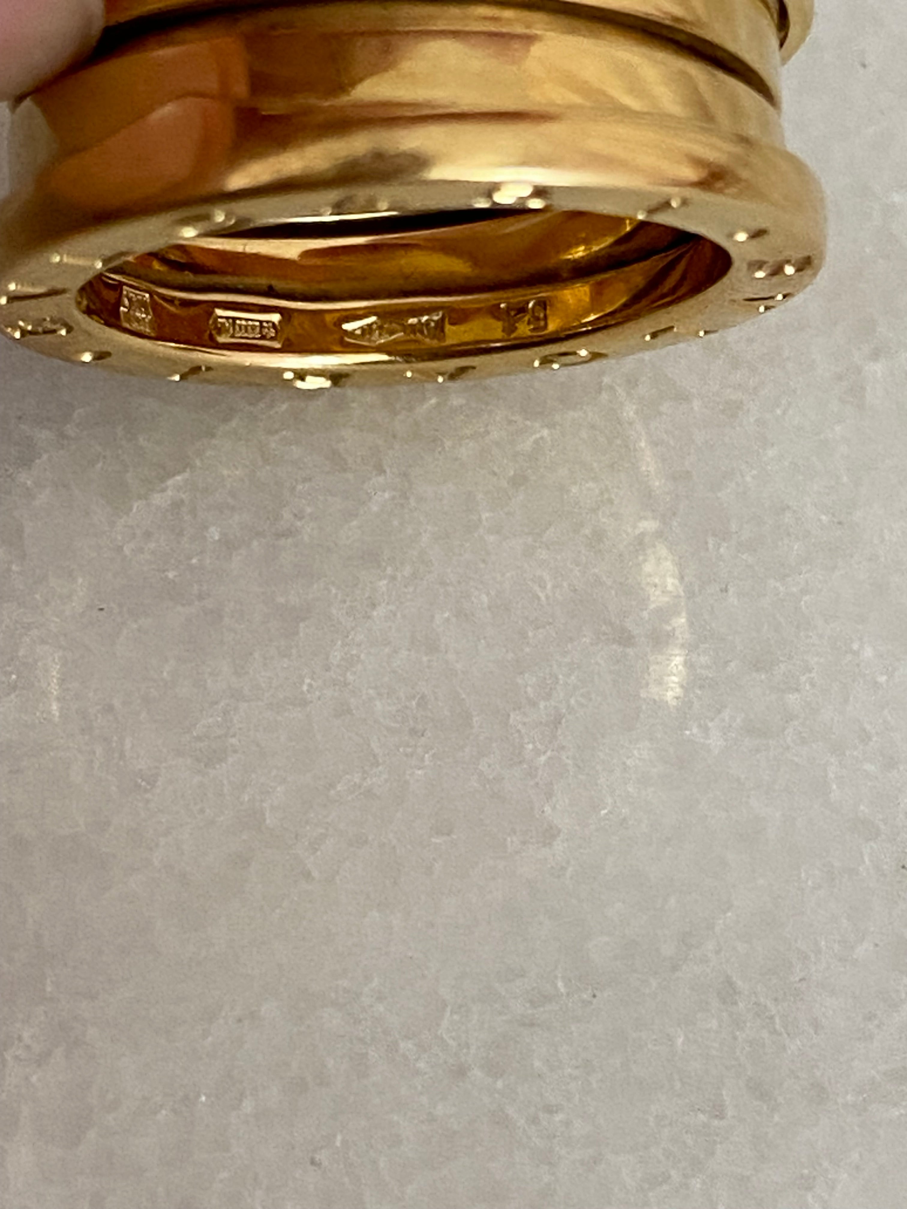 Bvlgari 18K Yellow Gold B. Zero 3 Band Ring 51