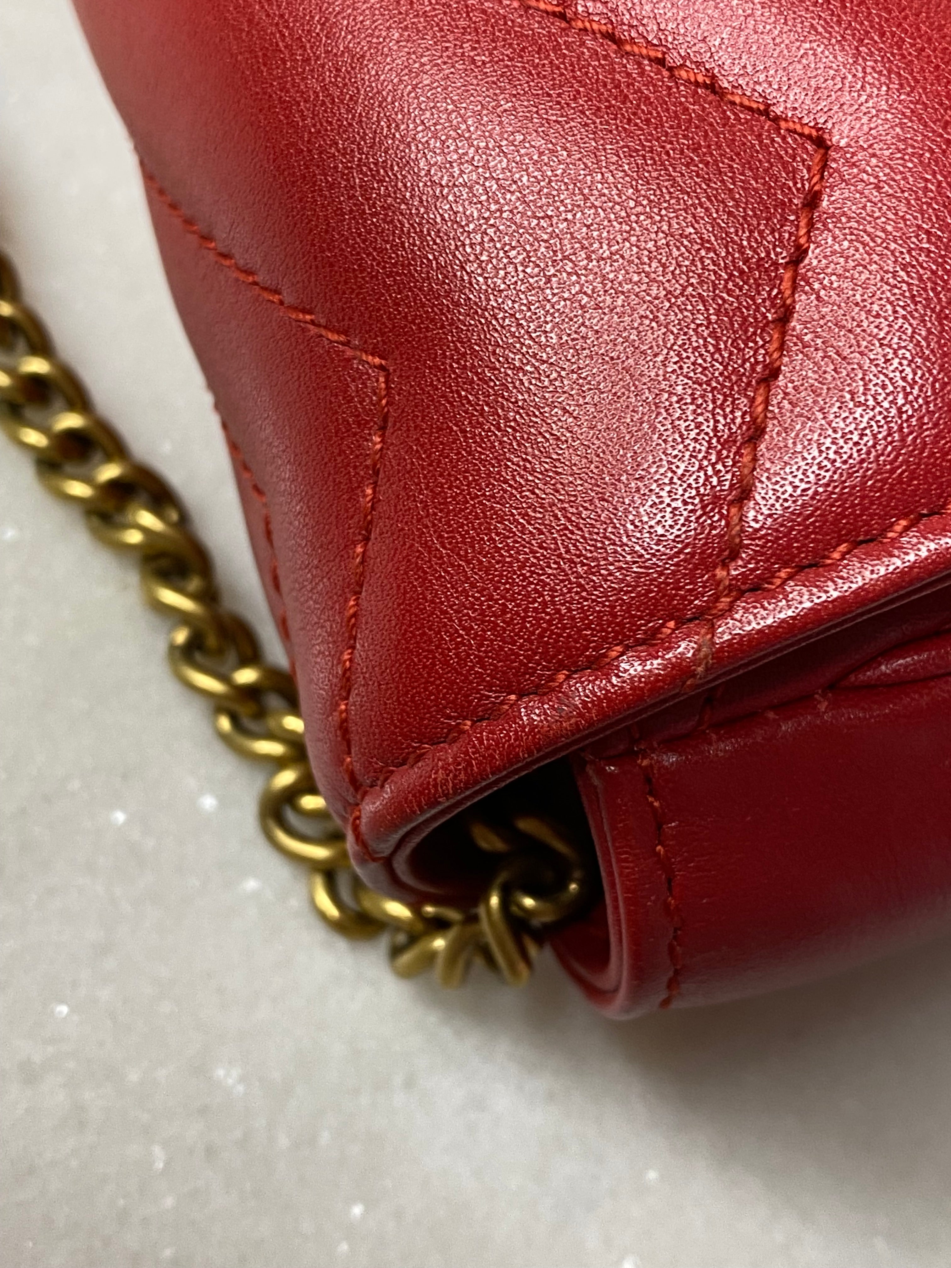 Gucci Red Marmont Super Mini Bag