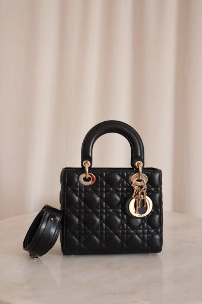 Christian Dior Black Lady Dior Small Bag