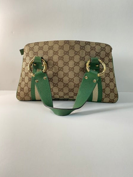 Gucci Tricolor GG Bamboo Satchel Small Bag