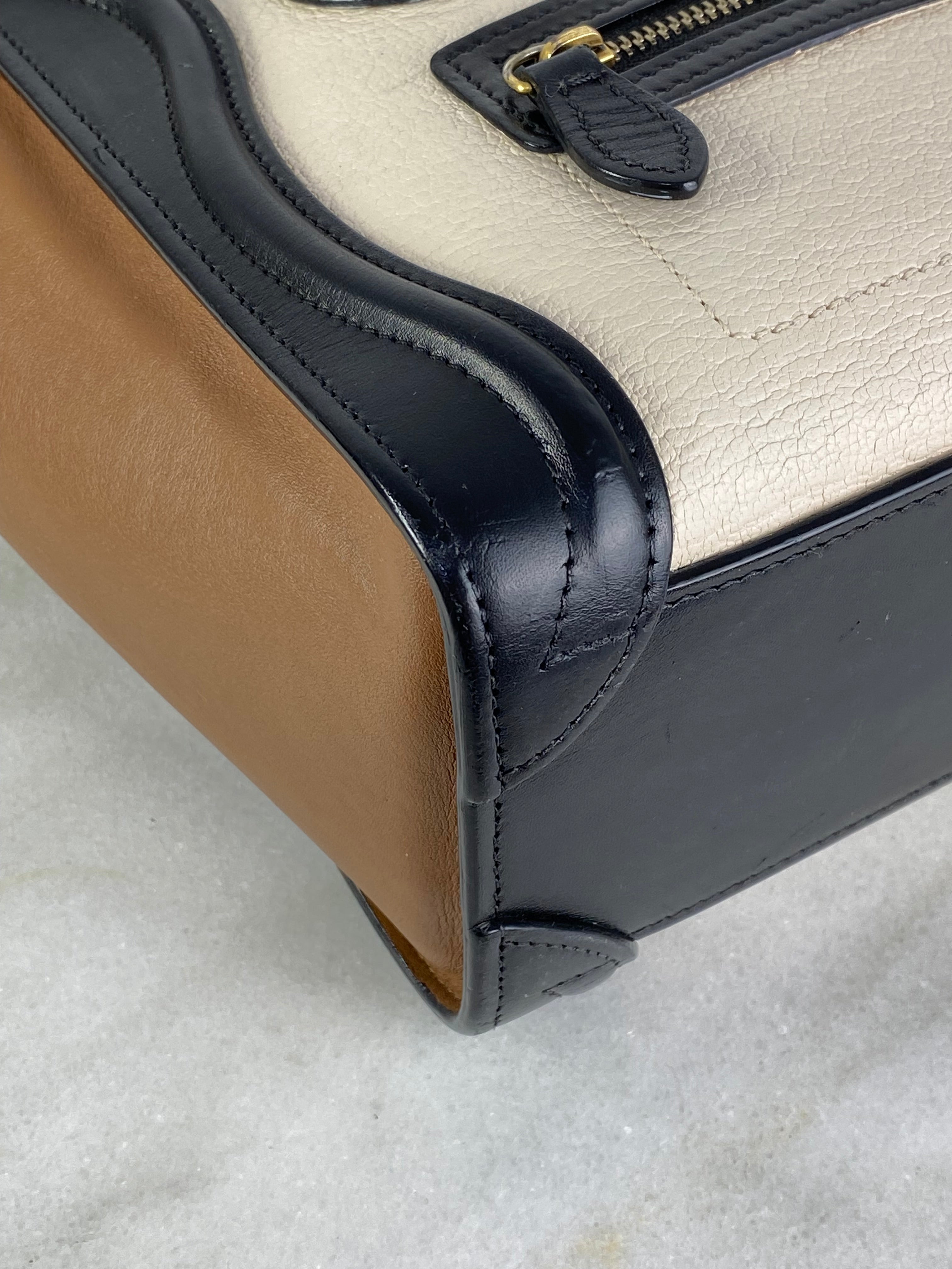 Celine Tricolor Nano Luggage Tote Bag