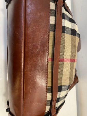 Burberry Bicolor House Check Belted Shoulder Bag